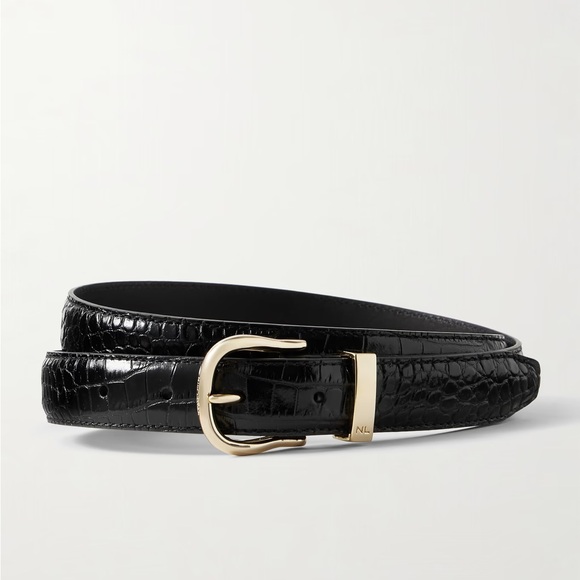 Nili Lotan Louise croc-effect leather belt 80